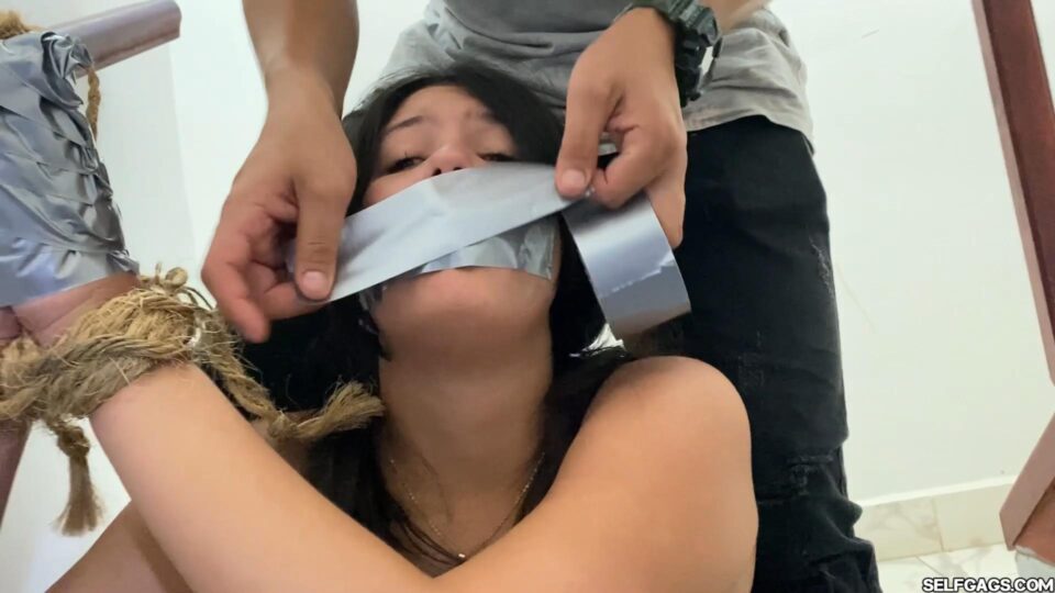Staircase Struggles: Roommates Bound and Gagged — gallery-6