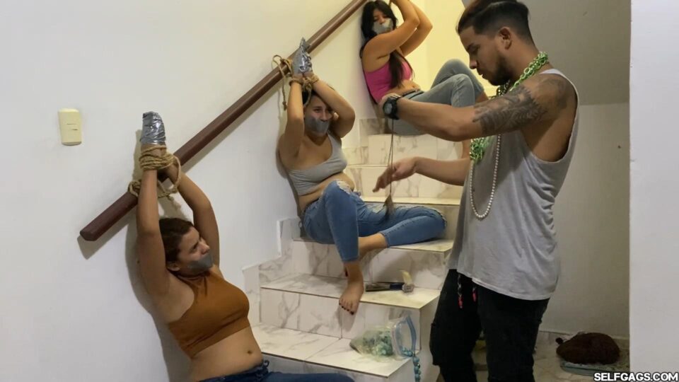 Staircase Struggles: Roommates Bound and Gagged — gallery-7