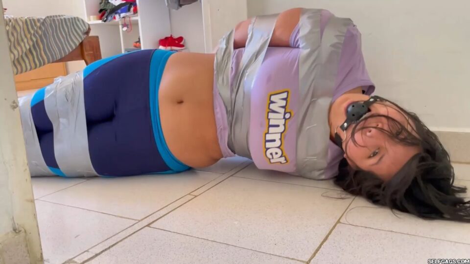 Tape Bound Mary’s Ball Gagged Bondage Struggle — gallery-4