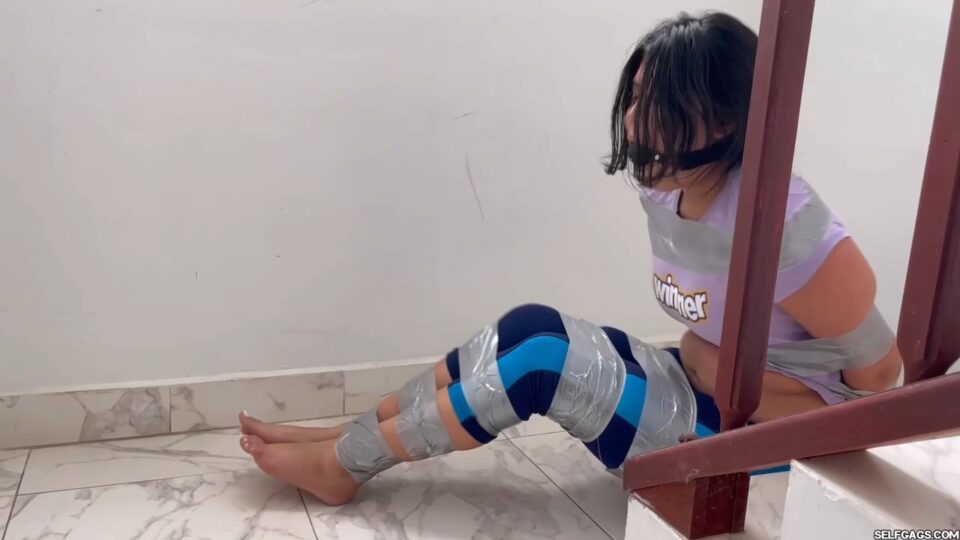 Tape Bound Mary’s Ball Gagged Bondage Struggle — gallery-5