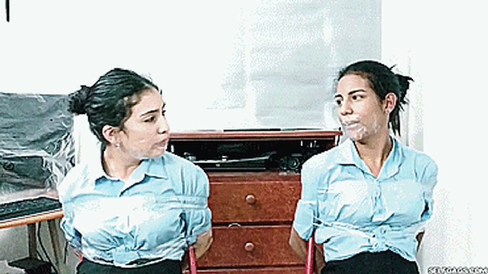 Tape Selling Latina School Girls Monstrously Wrap Gagged By A Ruthless MILF! — gallery-1