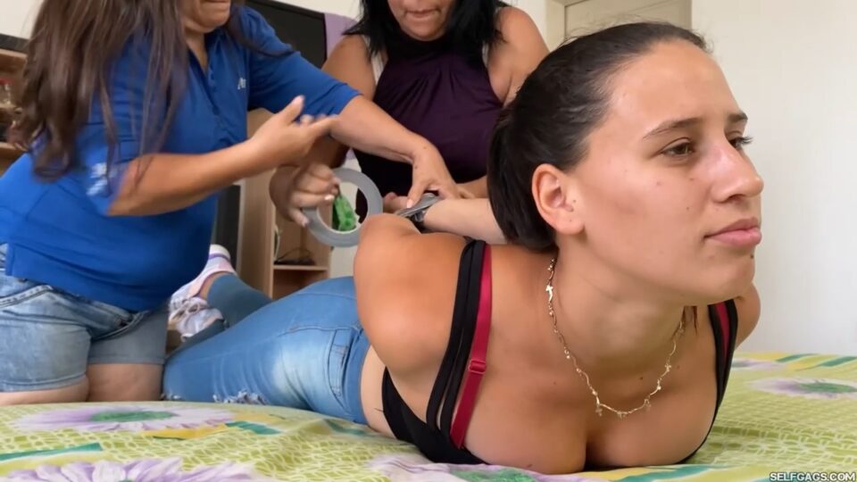 The Naughty Rich Girl And Her Silly Stepsister Bound And Gagged By The Nannies! — gallery-1