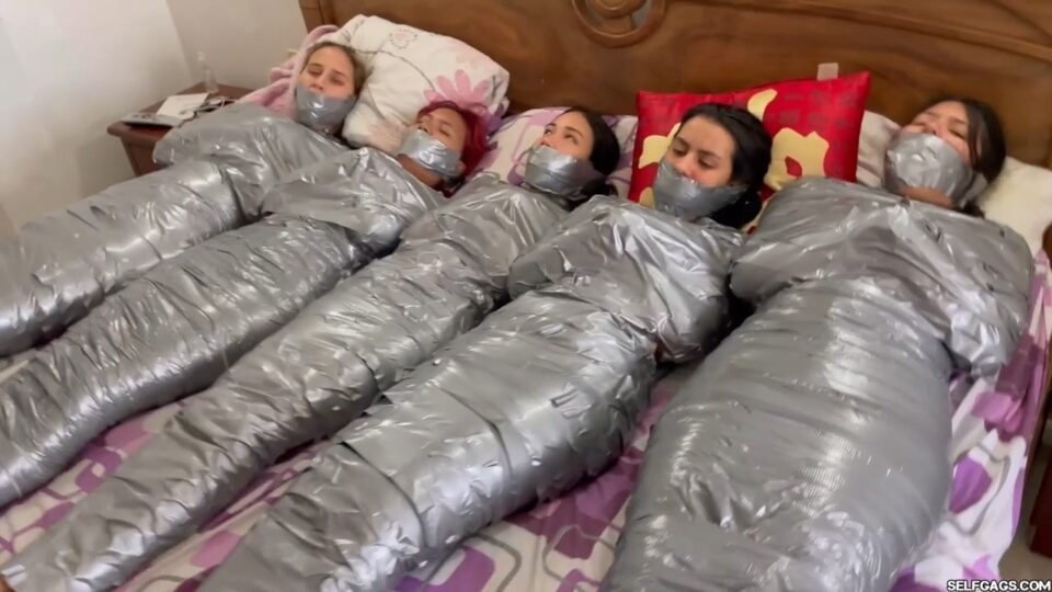 Trapped In Mummy Mansion: 5 Mummified Girls Struggle All Wrapped Up And Gagged! — gallery-2