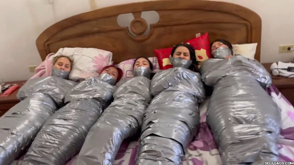 Trapped In Mummy Mansion: 5 Mummified Girls Struggle All Wrapped Up And Gagged! — gallery-3