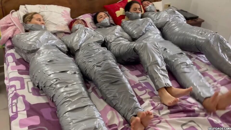 Trapped In Mummy Mansion: 5 Mummified Girls Struggle All Wrapped Up And Gagged! — gallery-4