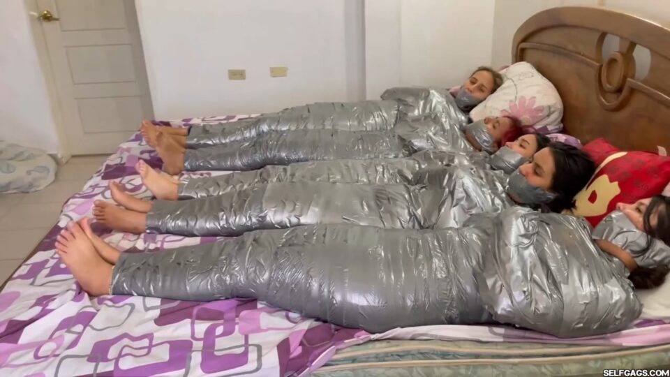Trapped In Mummy Mansion: 5 Mummified Girls Struggle All Wrapped Up And Gagged! — gallery-5