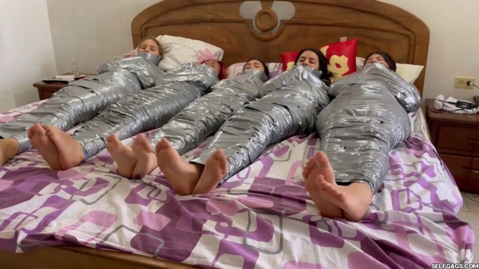 Trapped In Mummy Mansion: 5 Mummified Girls Struggle All Wrapped Up And Gagged! — gallery-6
