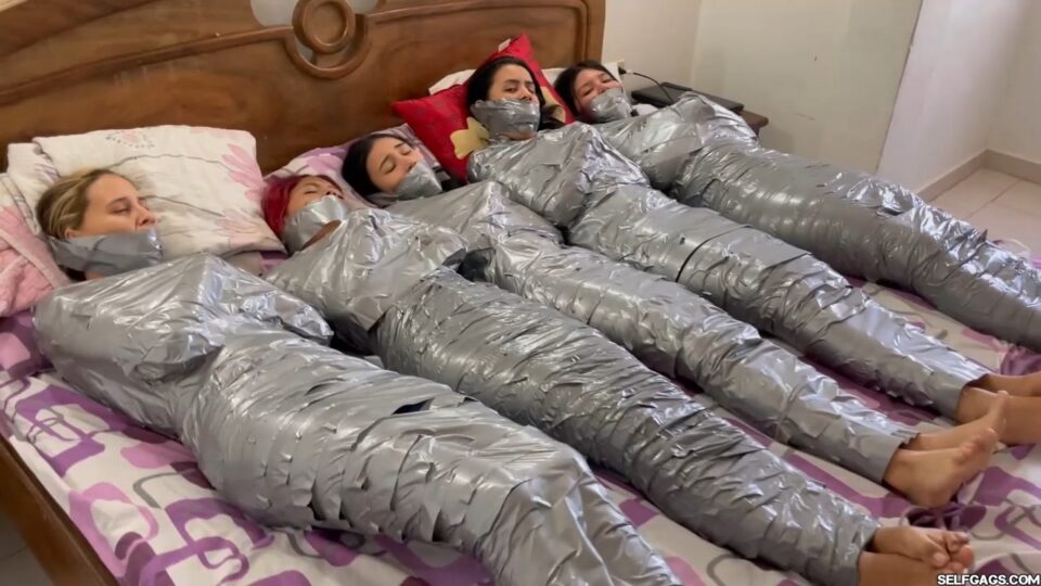 Trapped In Mummy Mansion: 5 Mummified Girls Struggle All Wrapped Up And Gagged! — gallery-7
