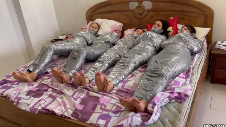 Trapped In Mummy Mansion: 5 Mummified Girls Struggle All Wrapped Up And Gagged! — gallery-8