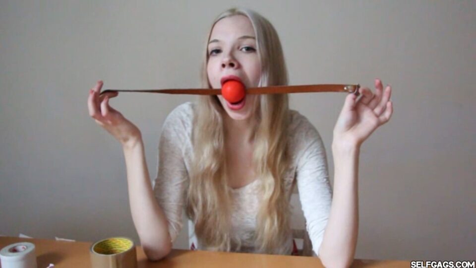 Young Scandinavian Babe Self-Gagged For The Very First Time — poster