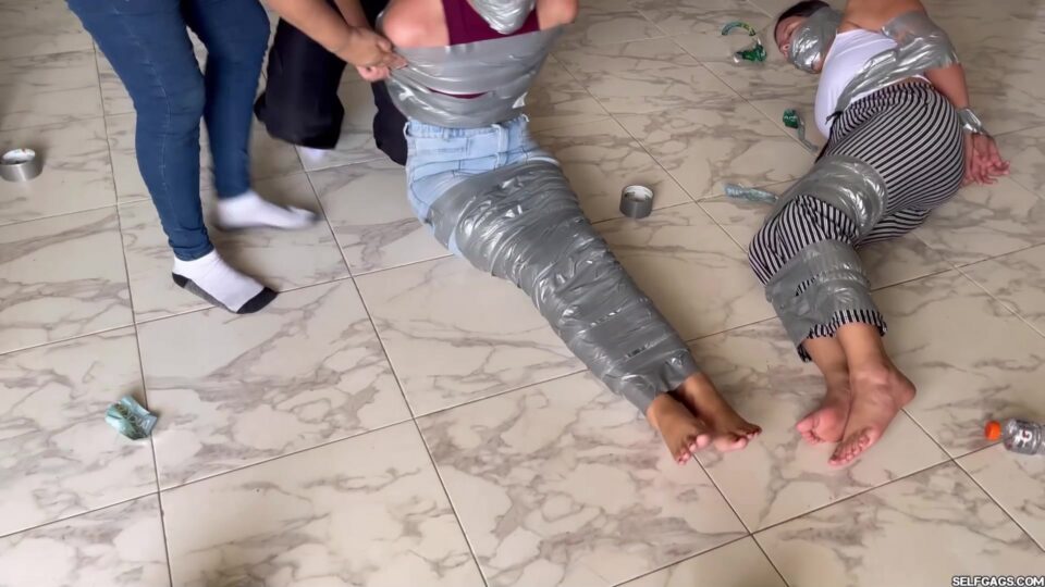 Spin the Bottle Bondage Game – Sock Gags, Tape Ties & Mummification (Vol. 1–2) — gallery-2