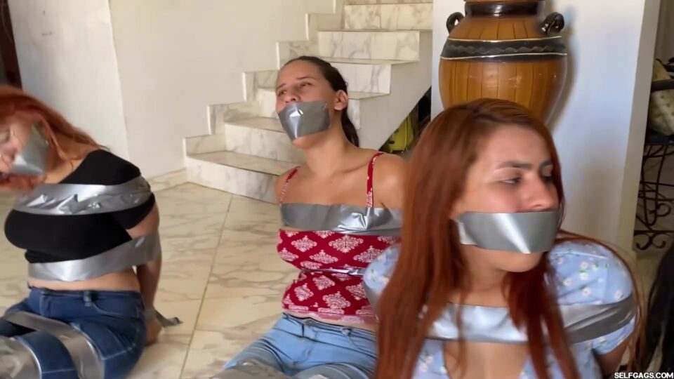Spin the Bottle Bondage Game – Sock Gags, Tape Ties & Mummification (Vol. 1–2) — gallery-6